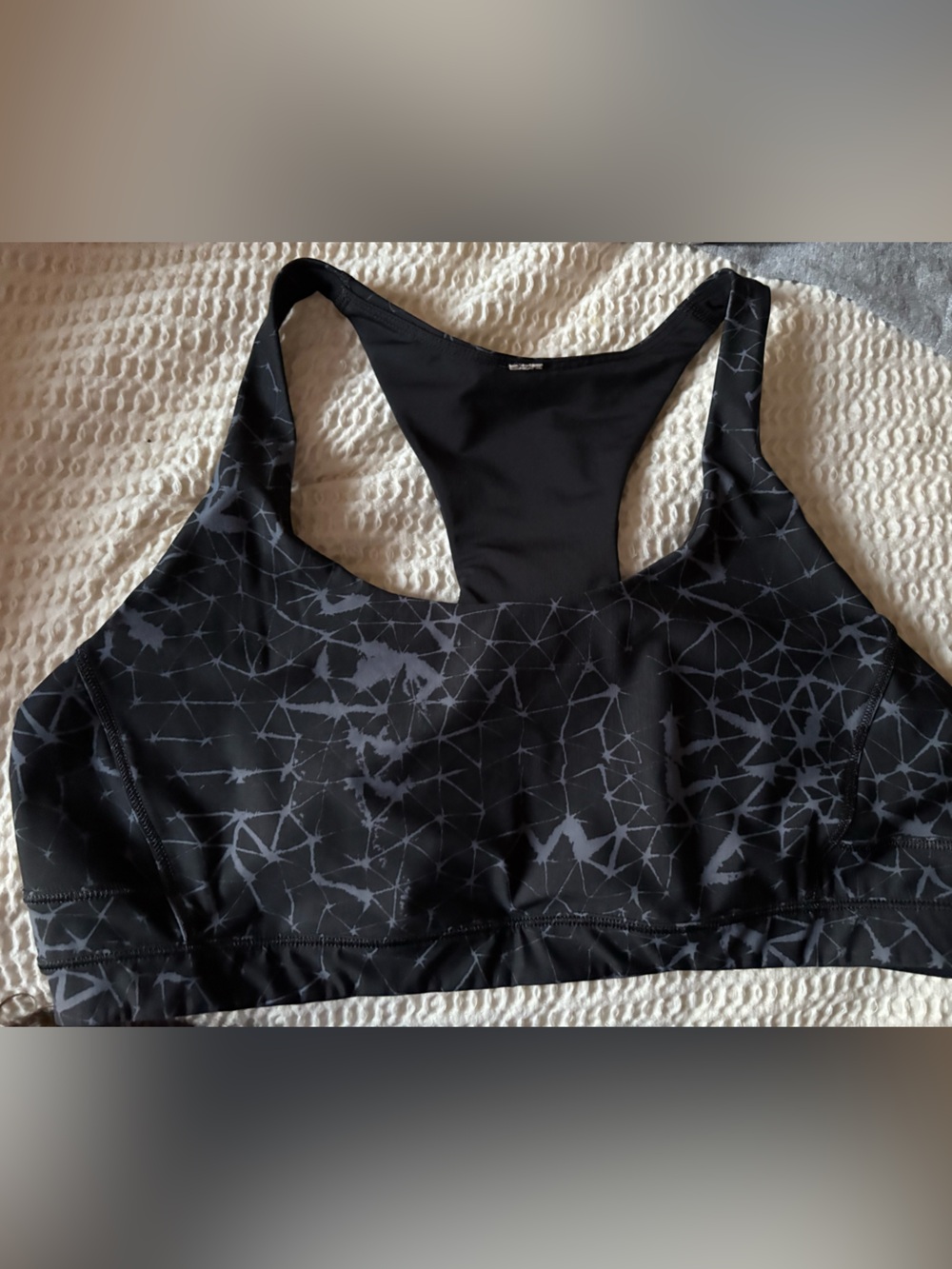 lululemon athletica Black Geometric Racerback Sports Bra